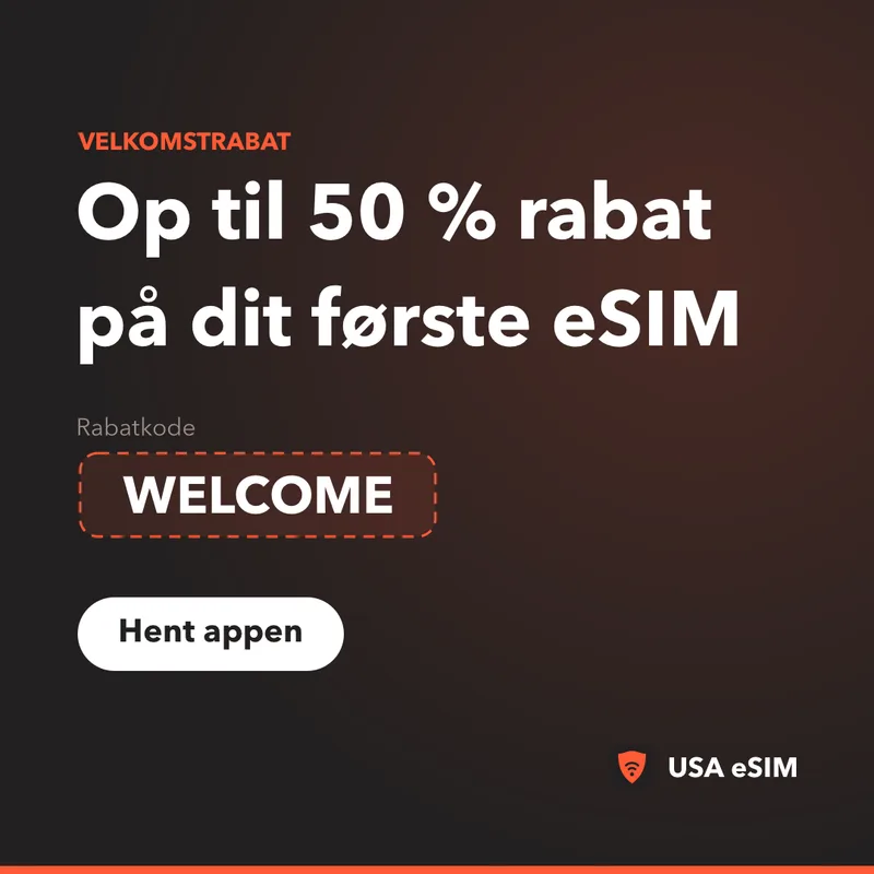USA eSIM Rabatkode — WELCOME: op til 50 % rabat