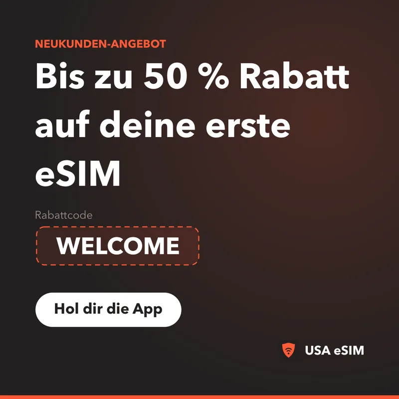 USA eSIM Promocode — WELCOME: bis zu 50 % Rabatt