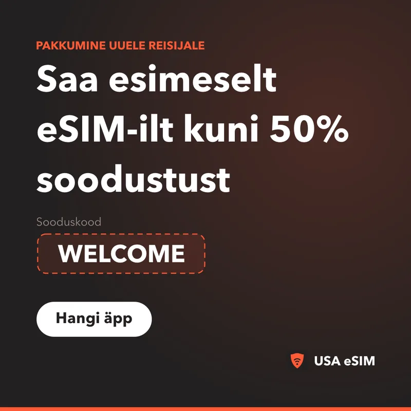 USA eSIM Sooduskood — WELCOME: kuni 50% soodustust