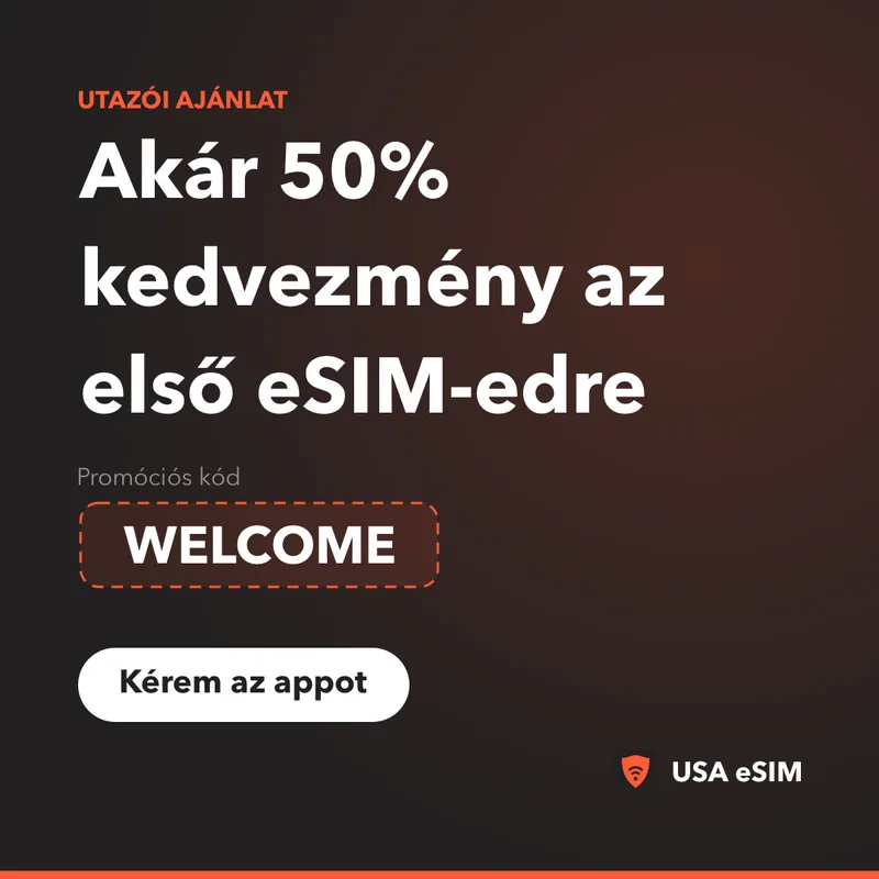 USA eSIM Promóciós Kód — WELCOME: akár 50% kedvezmény