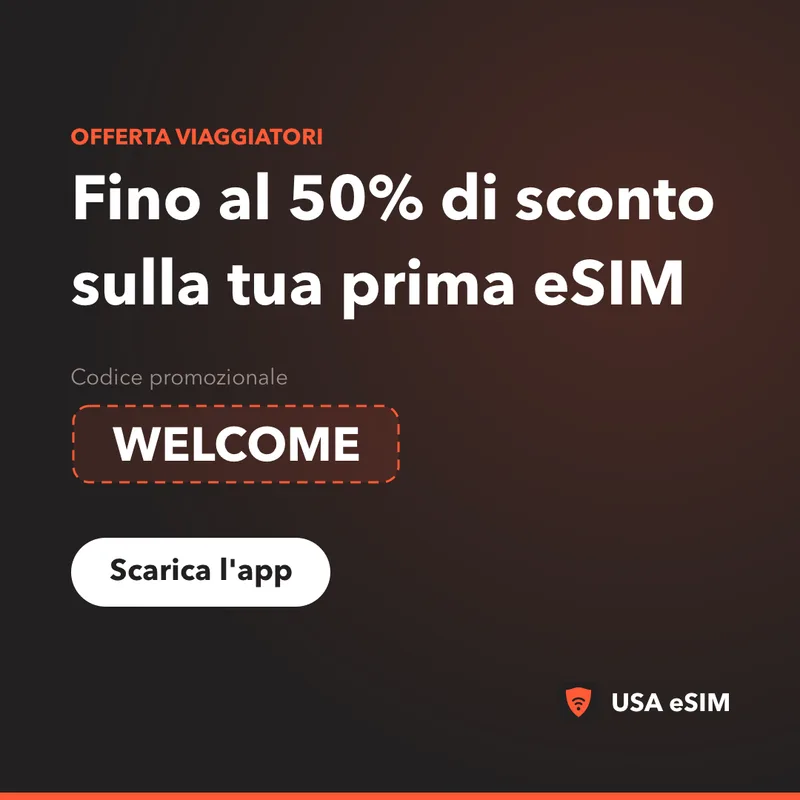 Codice Promo USA eSIM — WELCOME: fino al 50% di sconto