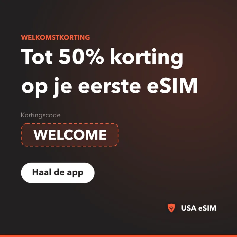 USA eSIM Promocode — WELCOME: tot 50% korting