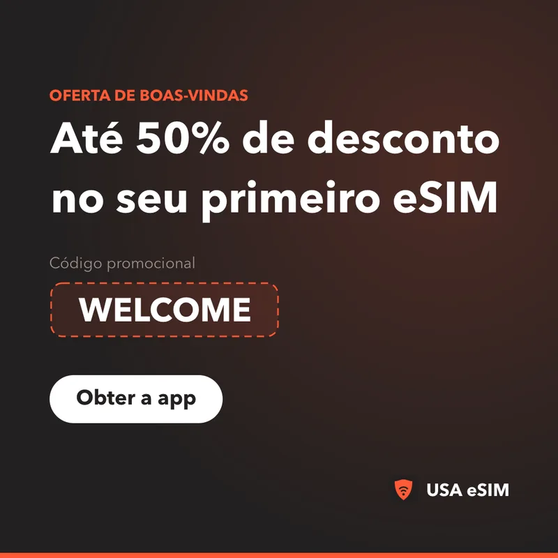 Código Promocional USA eSIM — WELCOME: até 50% de desconto