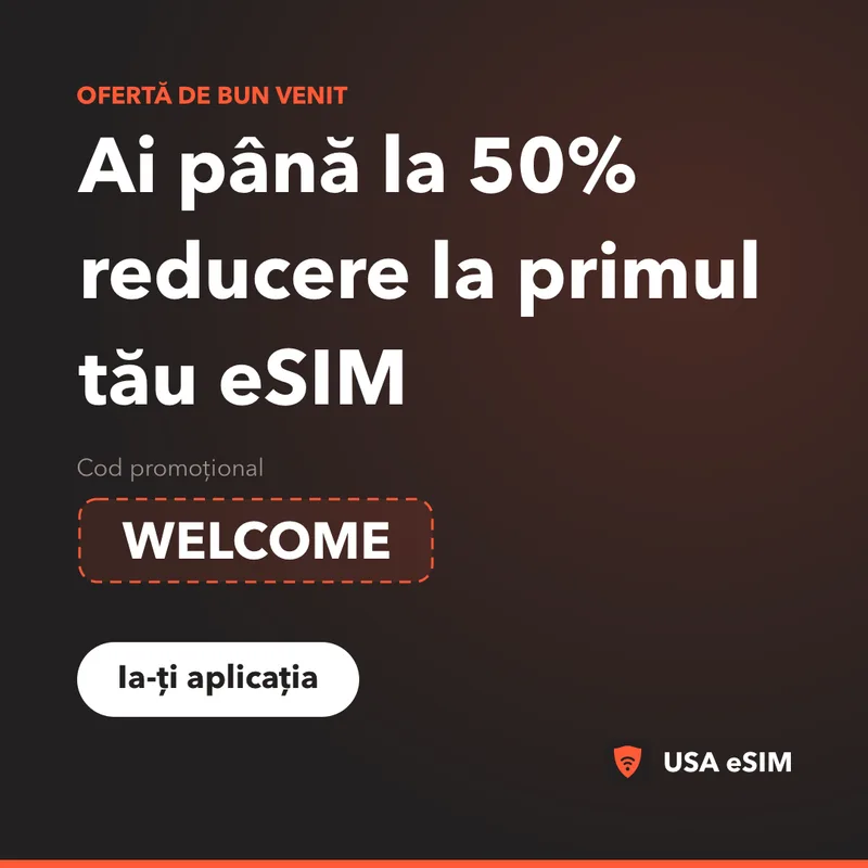 Cod Promoțional USA eSIM — WELCOME: până la 50% reducere