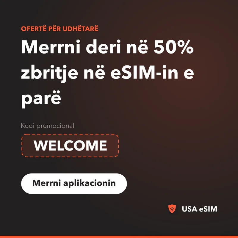 Kod Promocional USA eSIM — WELCOME: deri në 50% ulje