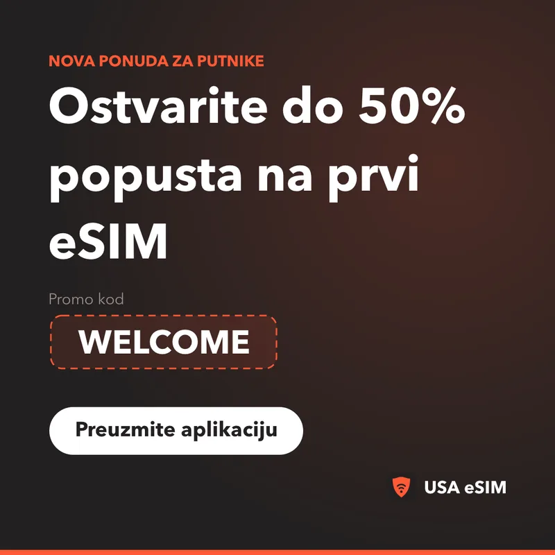 USA eSIM Promo Kod — WELCOME: do 50% popusta