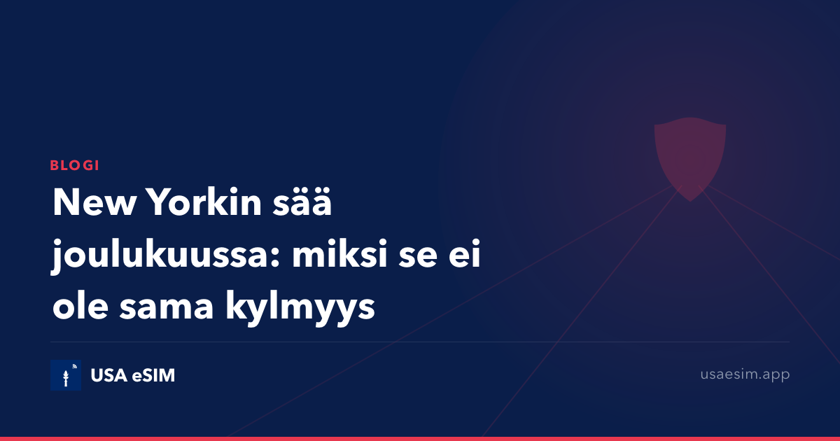 New Yorkin sää joulukuussa: miksi se ei ole sama kylmyys