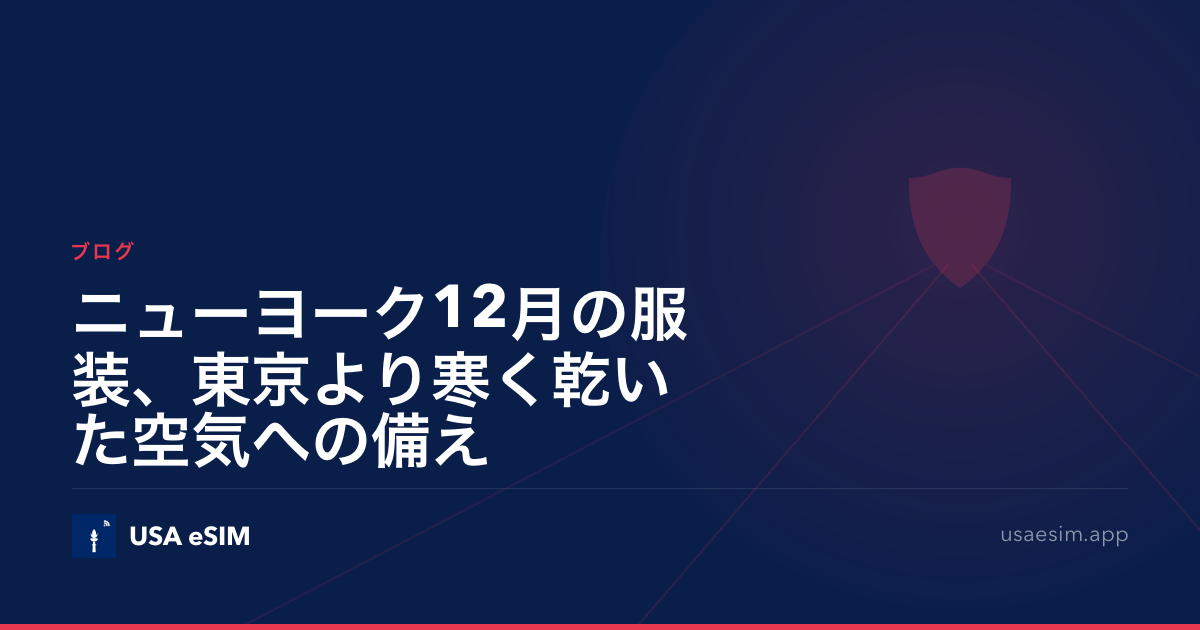 ニューヨーク12月の服装、東京より寒く乾いた空気への備え