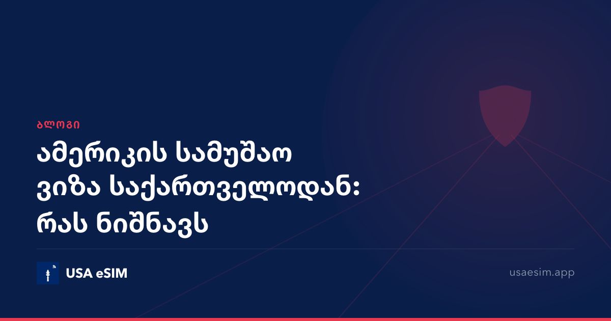 ამერიკის სამუშაო ვიზა საქართველოდან: რას ნიშნავს
