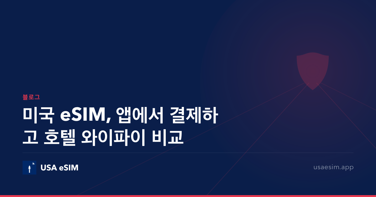 미국 eSIM, 앱에서 결제하고 호텔 와이파이 비교