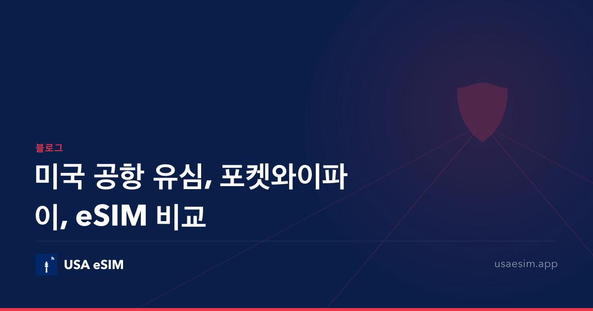 미국 공항 유심, 포켓와이파이, eSIM 비교