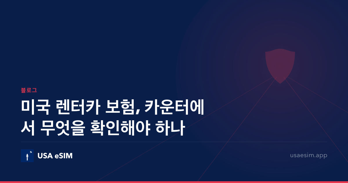 미국 렌터카 보험, 카운터에서 무엇을 확인해야 하나