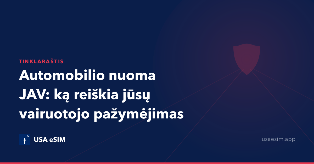 Automobilio nuoma JAV: ką reiškia jūsų vairuotojo pažymėjimas