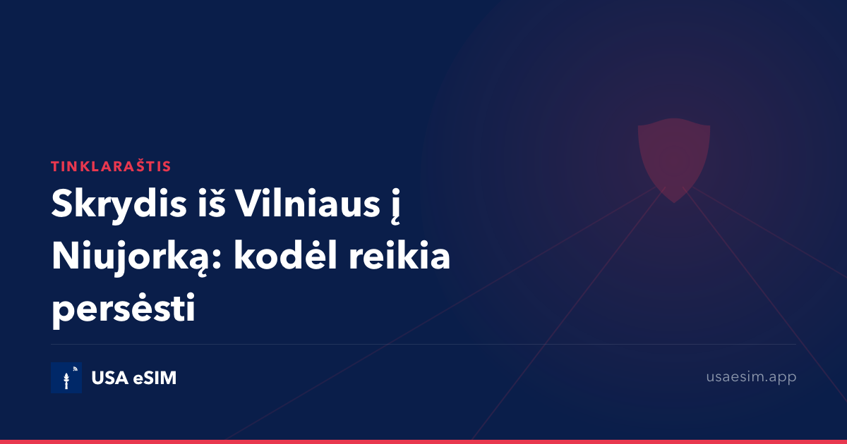 Skrydis iš Vilniaus į Niujorką: kodėl reikia persėsti