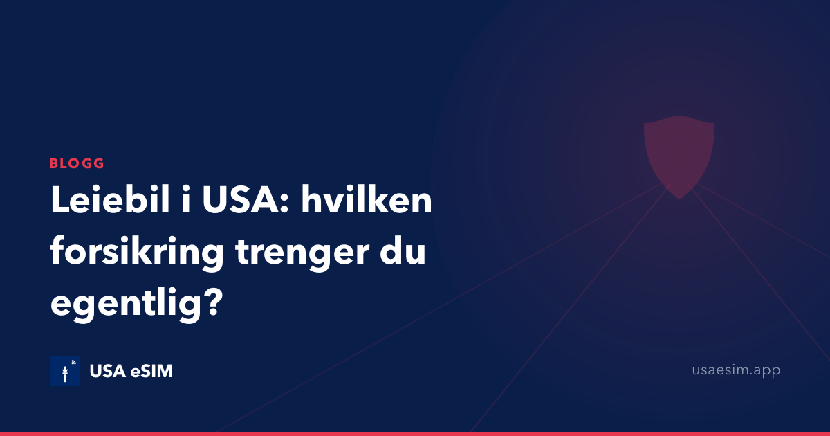 Leiebil i USA: hvilken forsikring trenger du egentlig?